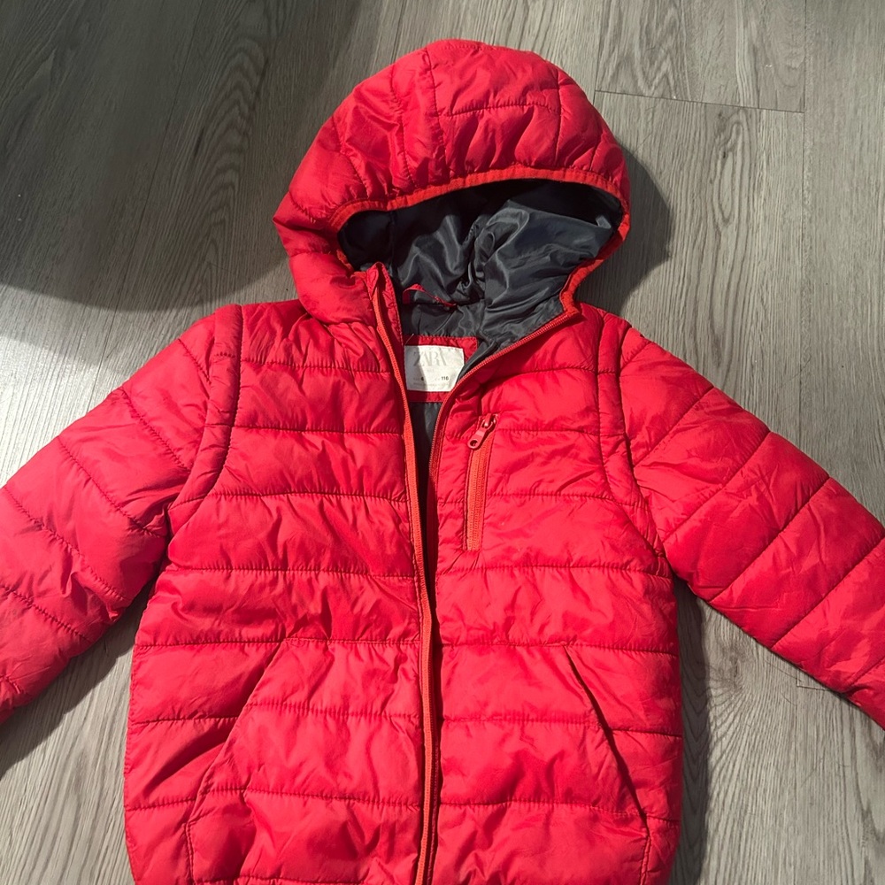 Zara Kids Cherry Red Puffer Jacket